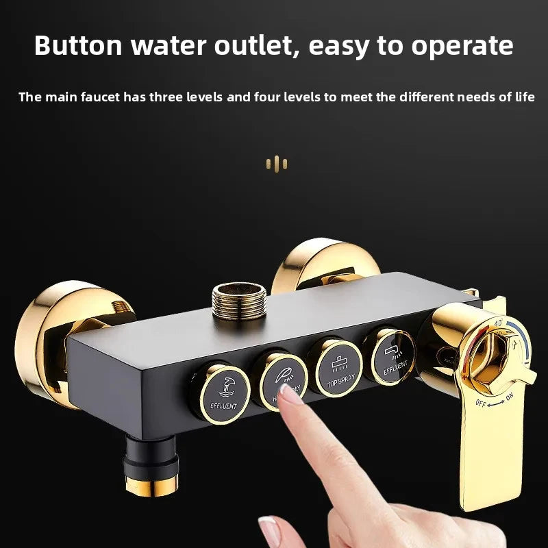 Gun Gray Brass Rain Shower Set – Full Set with Pressure Head Shower Set Vue