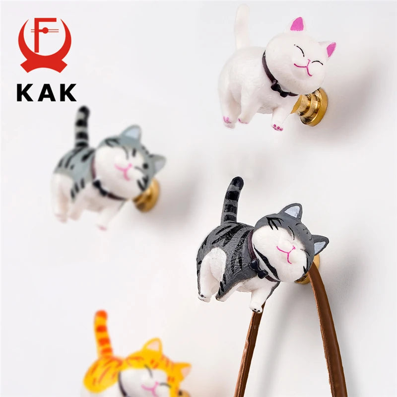 KAK Animal Shape Cabinet Knobs Handles for Kids Room Lovely Decorative Wall Hooks Hats Clothes Hanging Hooks Furniture Handle Vue