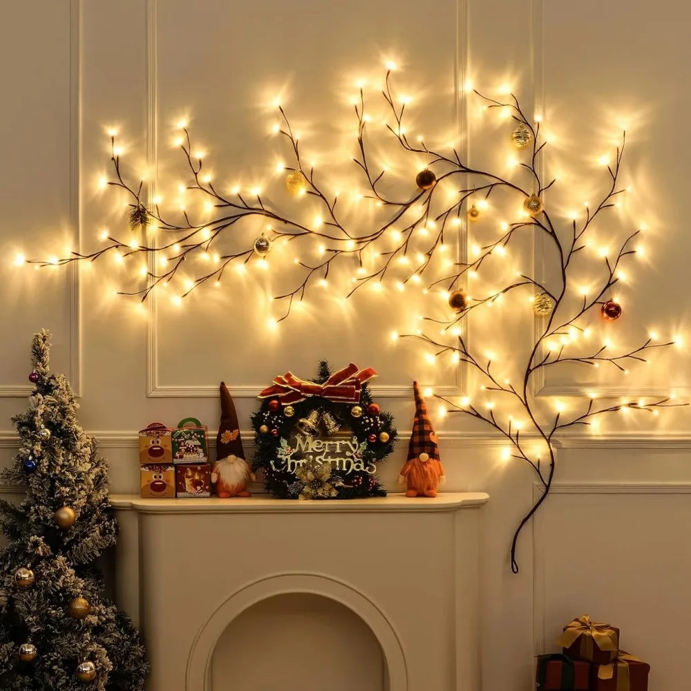 1PC 72LED/96LED/144LED USB powered bendable vine string light with remote control,used for living rooms and party decoration Vue
