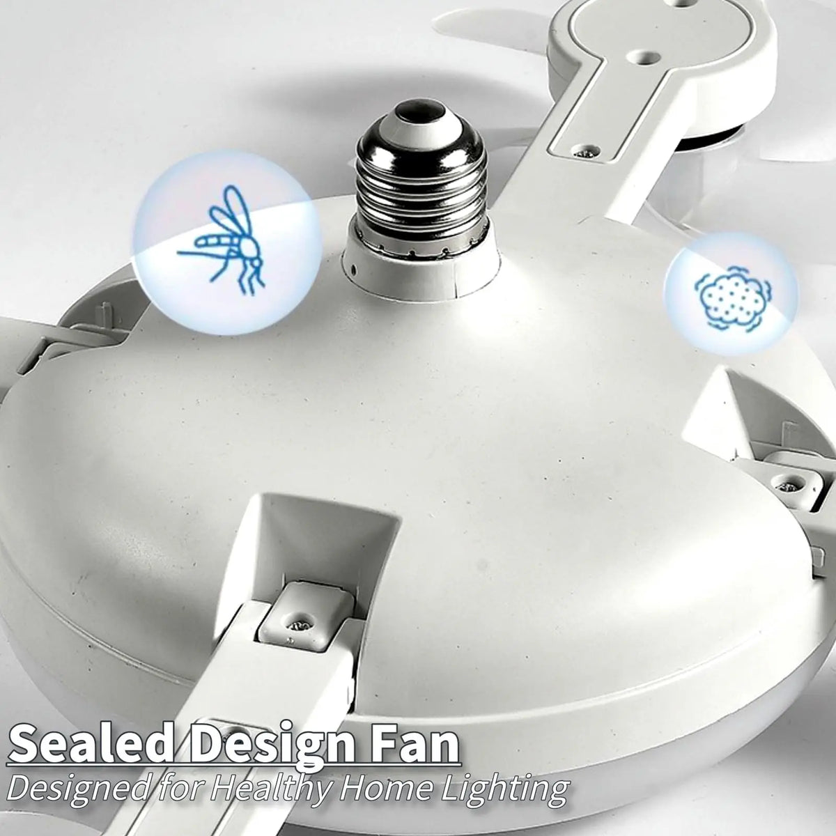 Screw in Ceiling Fan with Remote Control Light Bulb Dimmable 3 Color Temperatures & 3 Wind Speeds for Bedroom, Kitchen (4 Head) Vue