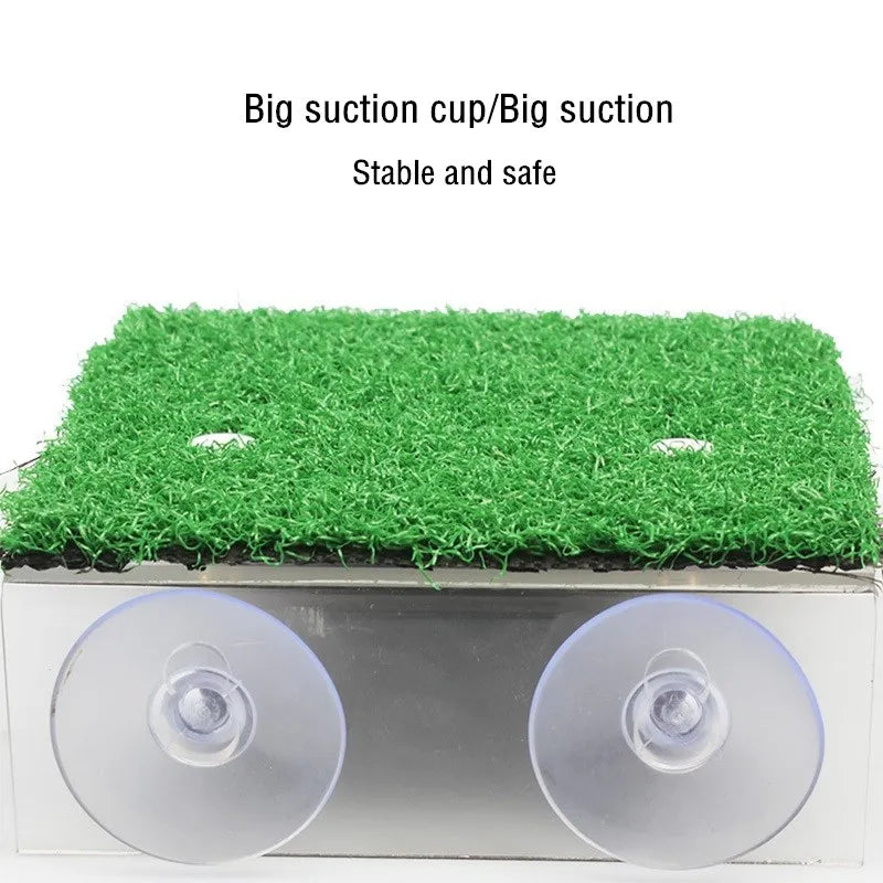 Aquarium Lawn Turtle Sun Terrace Turtle Climbing Platform Reptile Basking Resting Terrace Simulation Grass Turtle Ramp terrario Vue