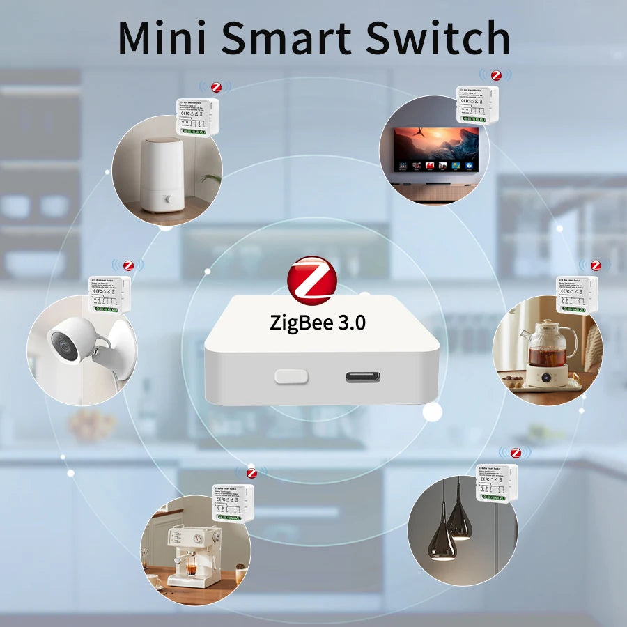 1/2/3 Gang Tuya Smart Light Switch Module Zigbee 3.0 Smart Life for Alexa Google Home Yandex DIY Remote Breaker Delay 100-240V Vue