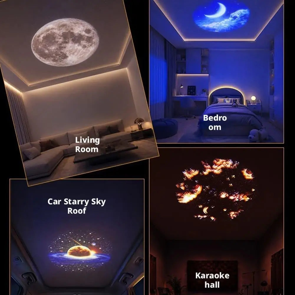 Multiple Galaxy Starry Sky Projection Light Creative 360° Angle Adjustable USB LED Night Light Home Bedroom Car Atmosphere Light Vue