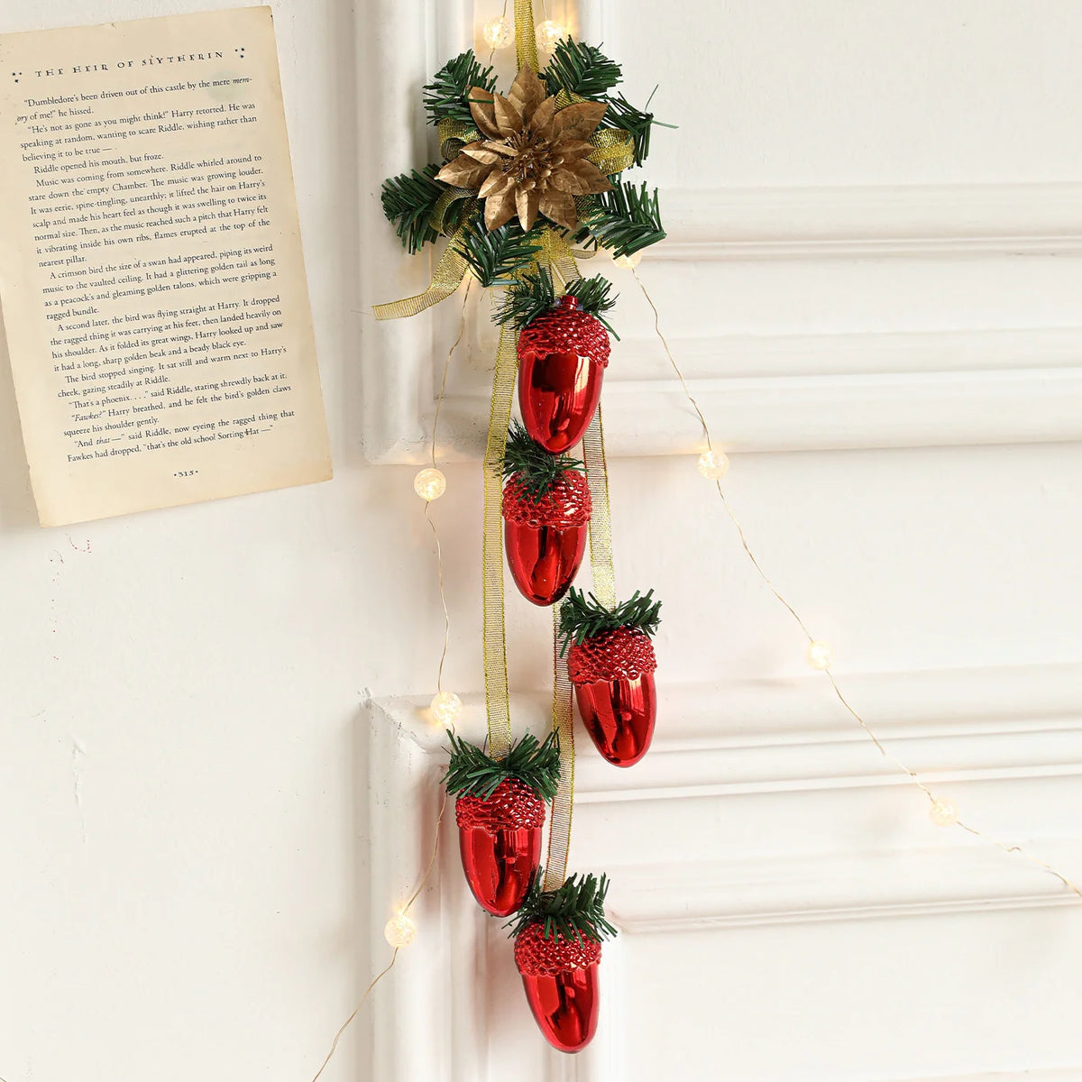 Christmas Plastic Glitter Pinecone Hanging Ornaments For Door Window Table Centerpiece Festive Display For Home And Family Vue