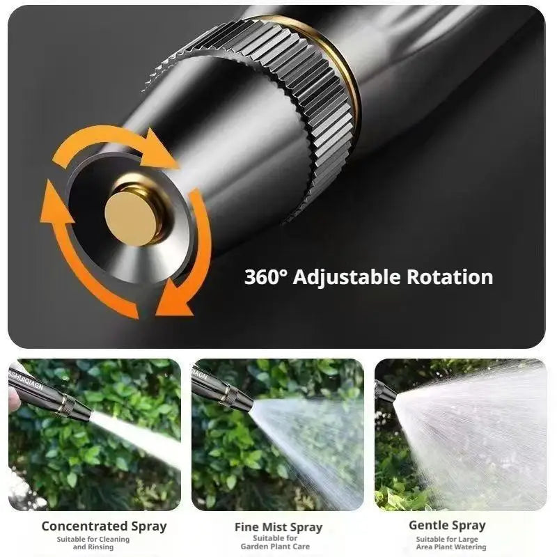 Adjustable Quick Car Wash Cleaning Flushing Tool Spray Gun High-Pressure Water Pipe Spray Hose Metal Nozzle For Garden Lawn Wash Vue
