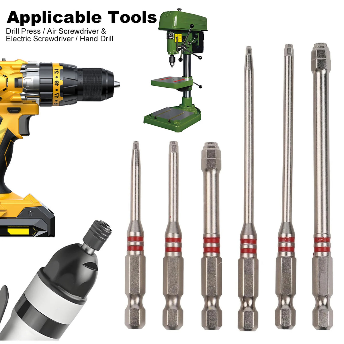6-Piece Magnetic Pagoda Hex Screwdriver Bit Set – Multi-Size Screwdriver Bit Set Vue