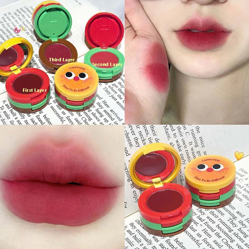 Nude Lipstick Set 3 in 1 Waterproof Velvet Red Brown Matte Mousse Lip Mud Combo Tint Non-stick Cup Lips Makeup Kit Cosmetics Vue