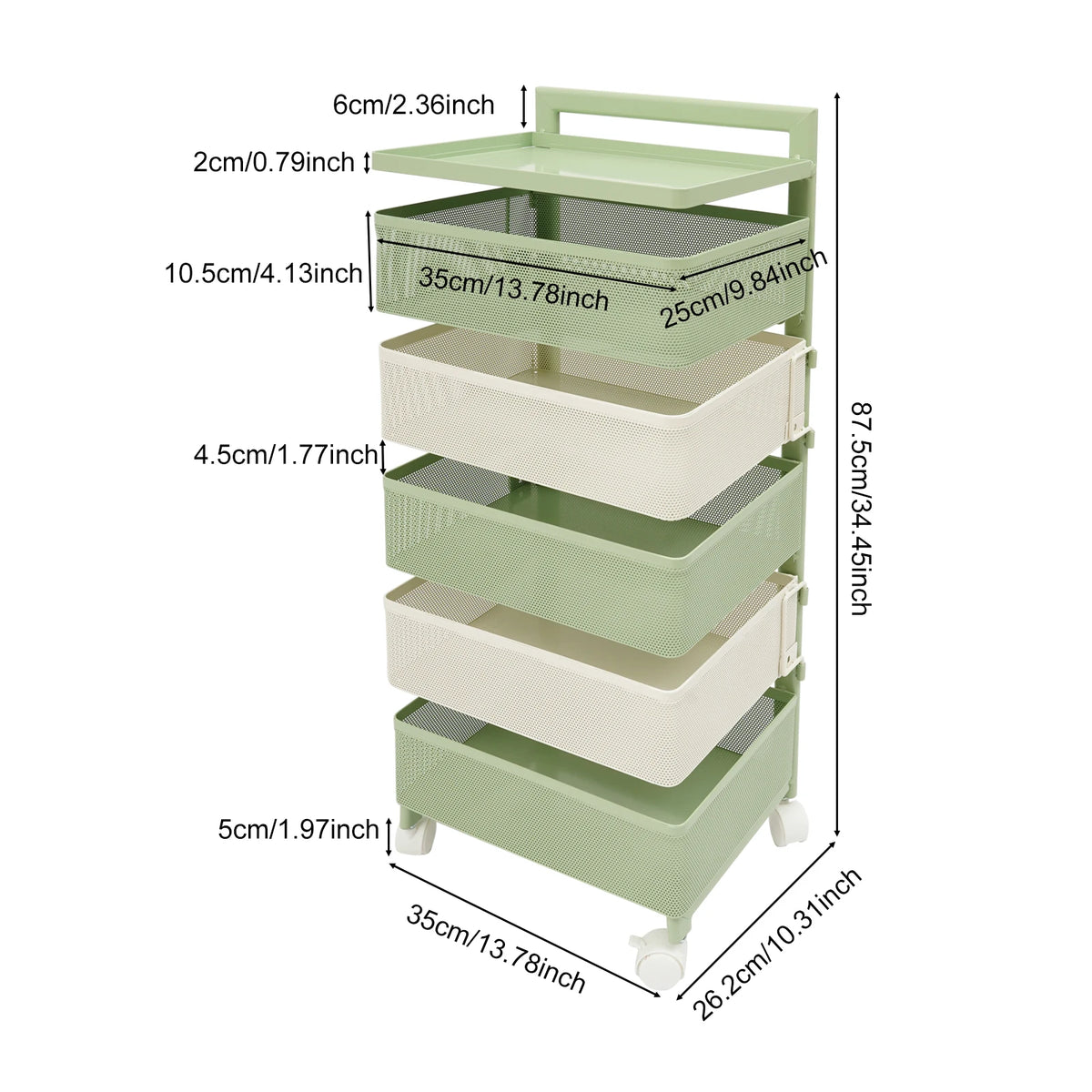 5-Tier Rotating Kitchen Storage Rack | 360° Swivel Baskets Rotating Storage Rack Vue