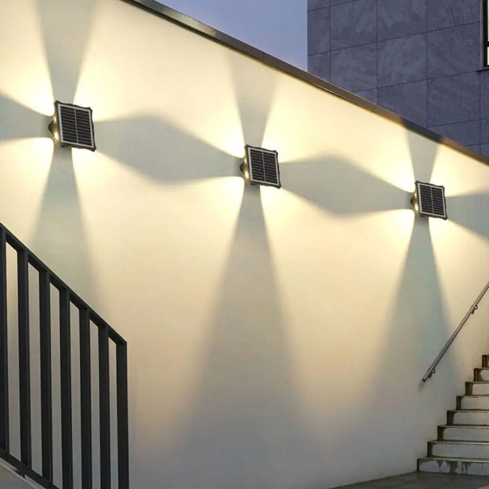 Up and Down Luminous Solar Wall Lamp Modern Minimalist Waterproof Wall Lamp Spotlight Dimming Rustproof Vue