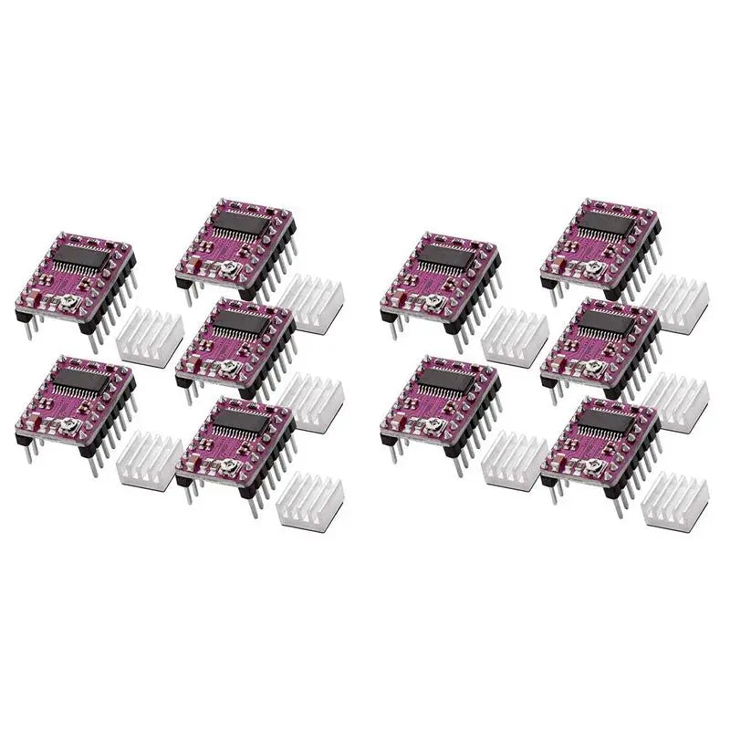 ABKW-10Pcs Stepper Motor Driver Board Stepstick DRV8825 Stepping Driver Controller Step Engine Module Radiator Heat Sink Vue CN