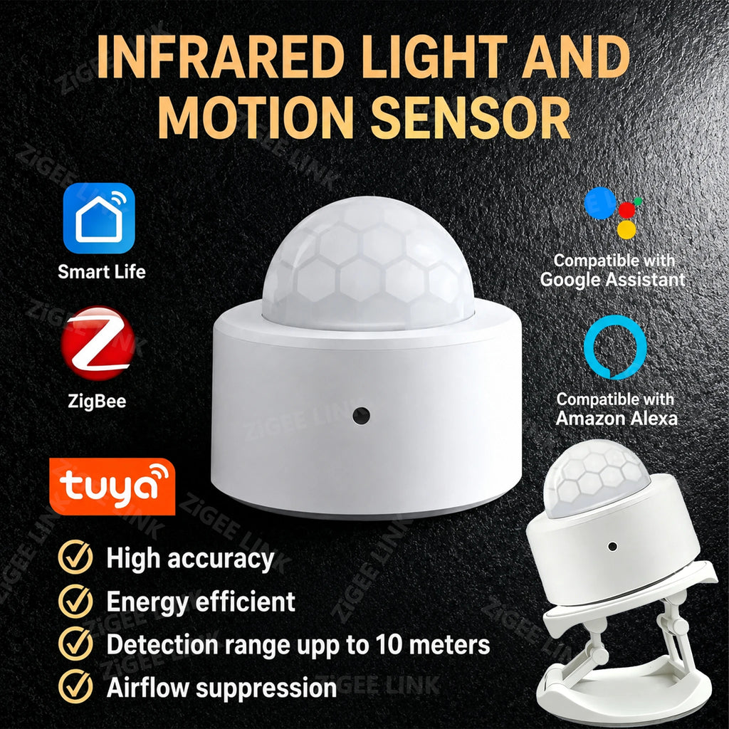 Zigbee 3.0 Human Motion Sensor Smart Home PIR Motion Sensor Infrared Detector Security Smart Life Works With Alexa Need Gateway Vue