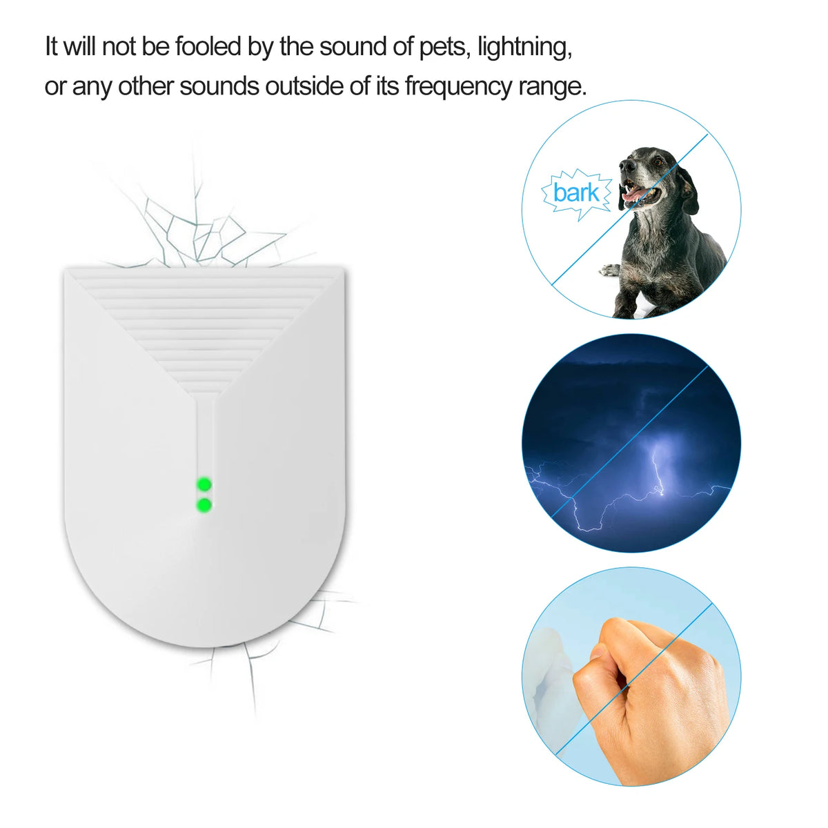 High Sensitive Wired Glass Break Sensor Glass Breakage Vibrator Wired Glass Break Shock Detector Home Alarm System Security Vue