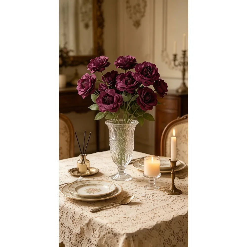 4 Heads Artificial Ranunculus Asiaticus Silk Flowers Fake Peony Branch for Wedding Home Floral Arrangement Vue