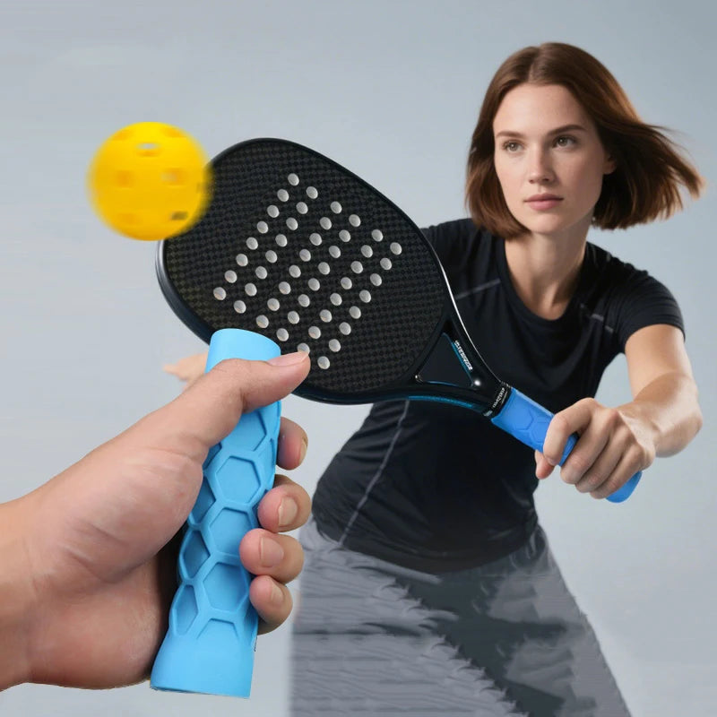 Reusable Silicone Racket Grip Sleeve Anti-slip Shock Absorbing Handle Cover for Tennis Badminton Rackets Vue