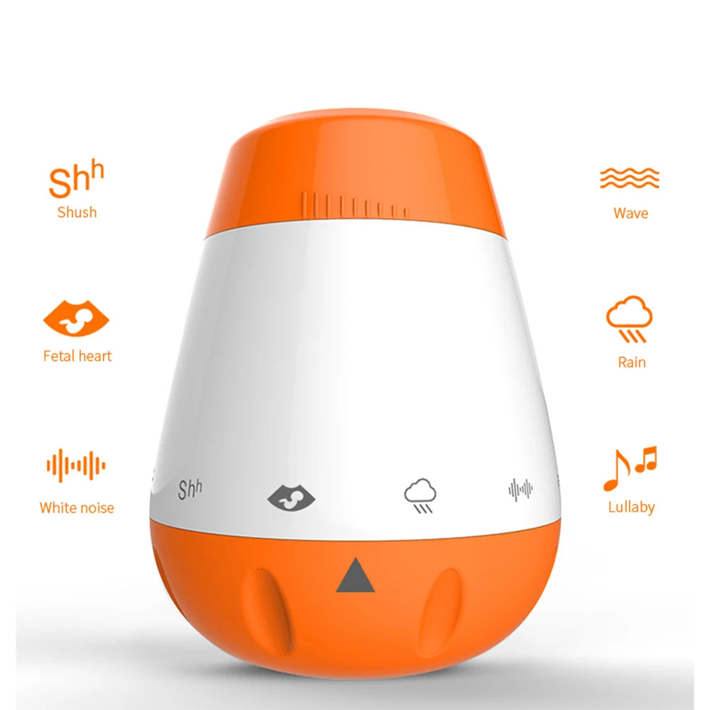 Smart Baby Sleep Soother White Noise Sound Machine for Infants Toddlers with 6 Soothing Sounds Built-in Battery Intelligent Vue Orange