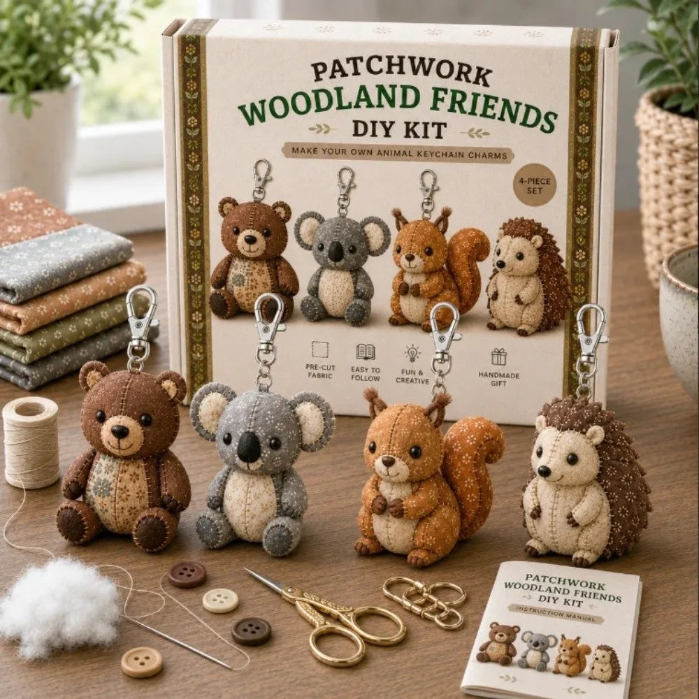 Pre-cut Fabric 3D Felt Sewing DIY Kit Cartoon Bird Animal Charm DIY Sewing Art Craft Set Unique Cat Dog Gnome Vue