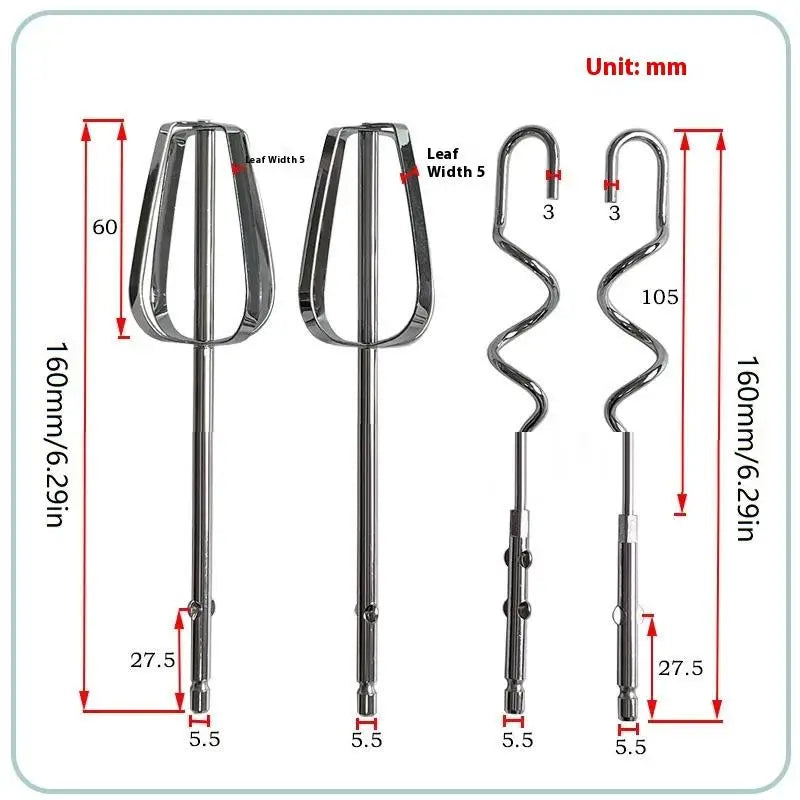1/2/4Pcs Electric Egg Beater Stirring Hook, Stainless Steel Durable Handheld Egg Whisk Mixing Stick Kitchen Mixer Vue