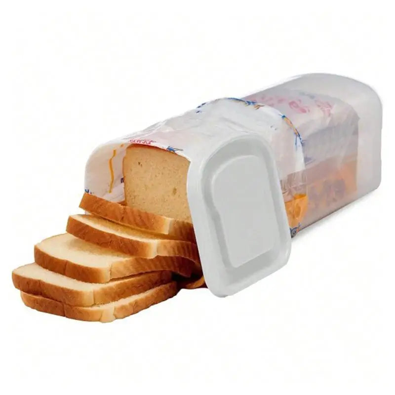 Empty Airtight Bread Box Kitchen Cabinet Plastic Food Container Toast Vue White