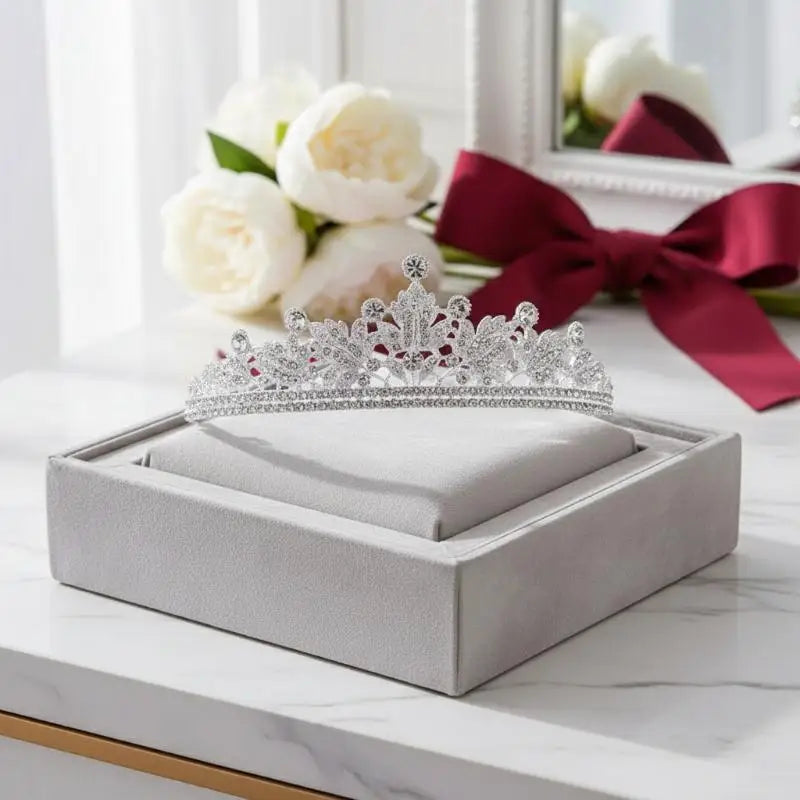 Wedding Hair Tiara Crystal Bridal Tiara Crown Silver Color Diadem Veil Tiaras Wedding Hair Accessories Headpieces Head Jewelry Vue