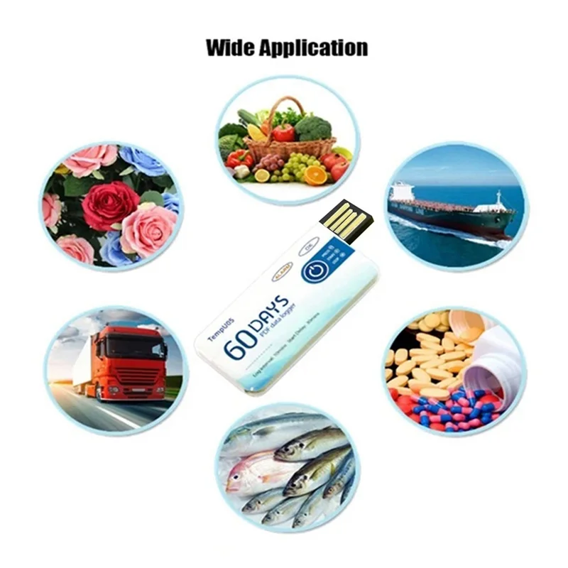 ABKW-10X Tempu05 Temperature Data Logger 60 Days Disposable Temperature Analyzer PDF USB Vue
