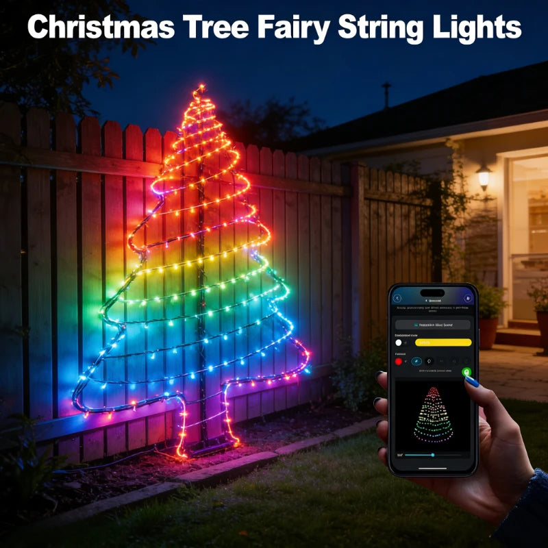 RGBIC USB 5V LED Sting Light Bluetooth Music APP WS2812 Programmable DIY Fairy Lights Birthday Party Garland Christmas Decor Vue