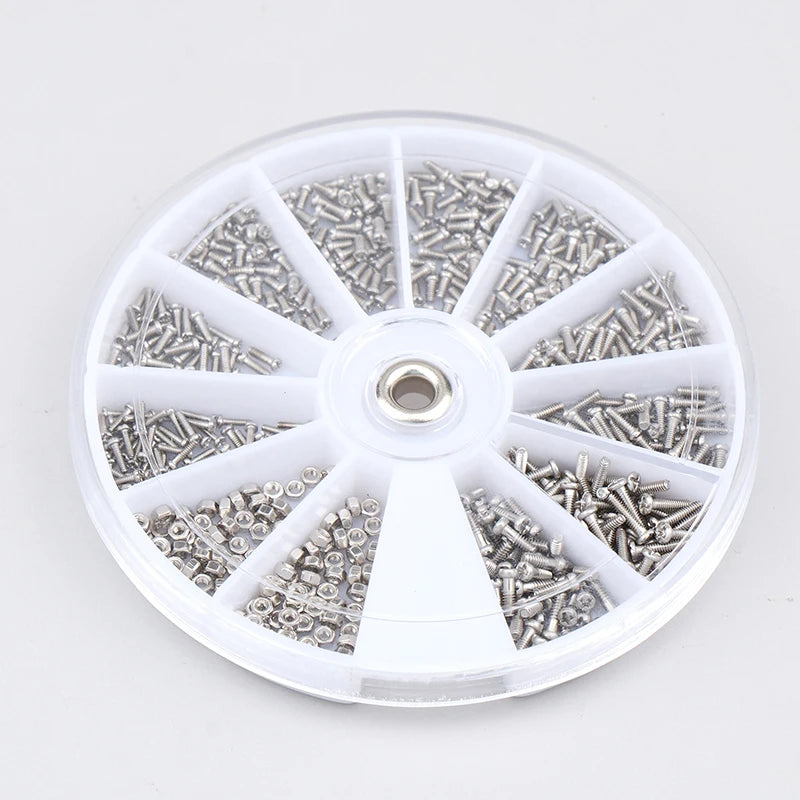 600pcs/set Universal Micro Glasses Sunglass Watch Spectacles Screws Nuts Screwdriver Repair Parts Kits Tool Box Vue