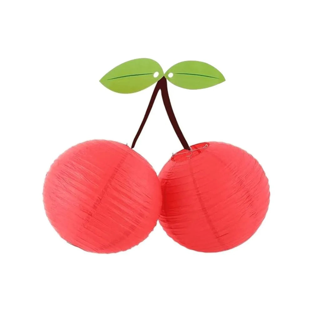 Creative 8/12 Inch Cherry Paper Lantern Fruit Theme Foldable DIY Prop Lantern Handmade Hanging Lampion Birthday Vue Cherry 8 inch