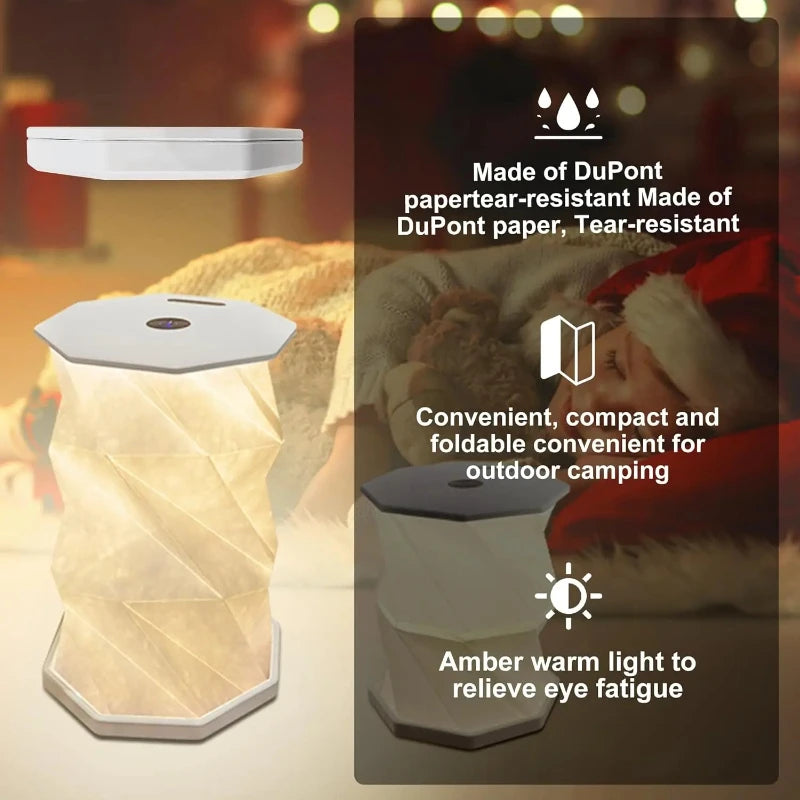 Foldable LED Book Light, Portable Touch Dimmer Night Lamp, Ambient Table Light for Bedroom Reading Home Decor Vue WHITE