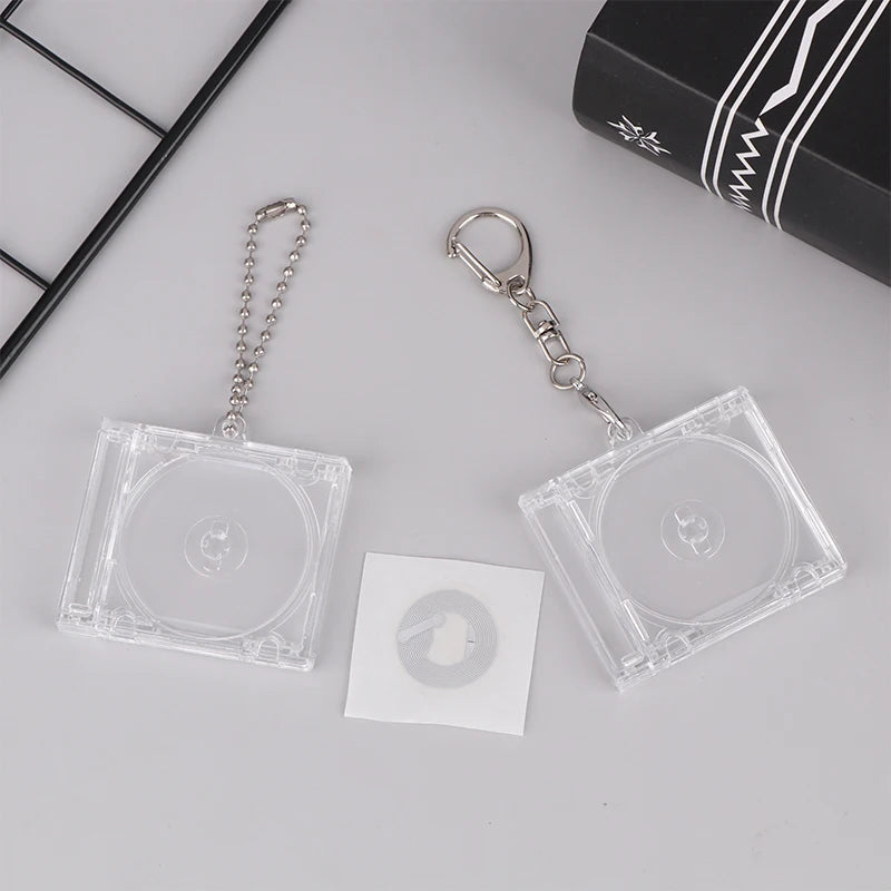 1 PCS Blank Album CD Case Mini Keychain Creative DIY Pendant for Backpack Hanging Decoration Vue