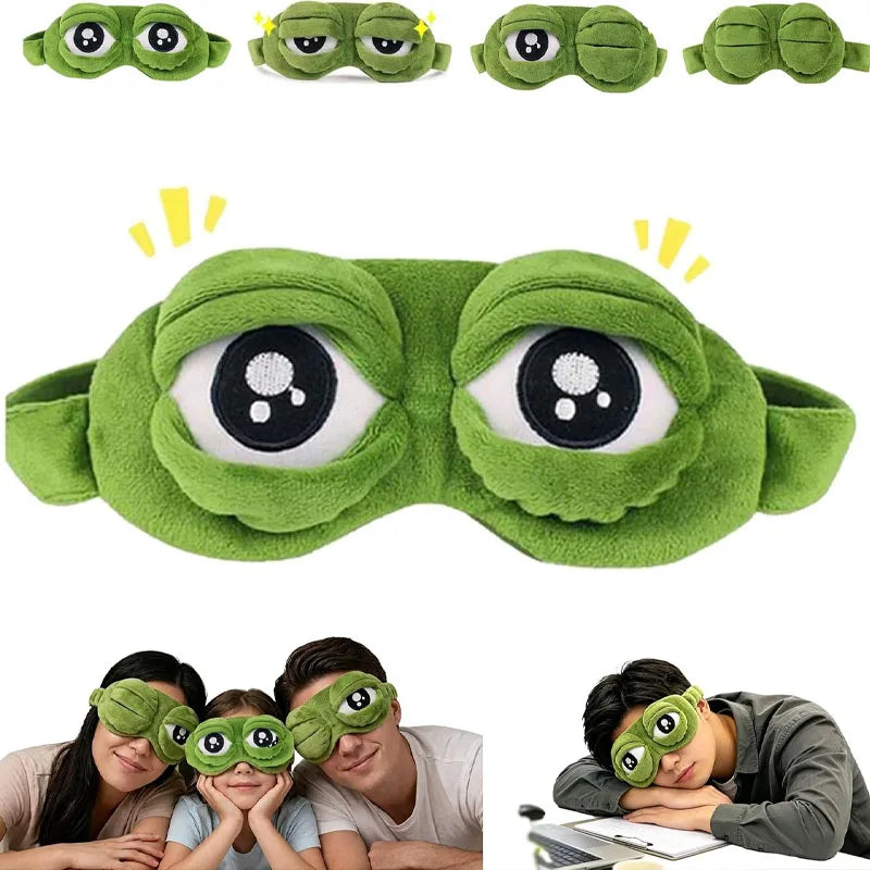 1-40PCS Cute Frog Shaped Weighted Eye Mask Sleep Aid for Women Travel Car Nap Light Blocking Soft Breathable Fabric Vue