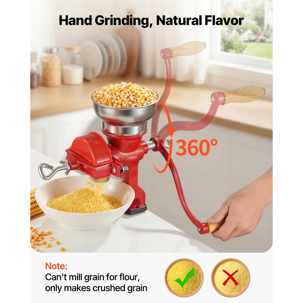 SucceBuy Manual Grain Mill – Hand-Crank Corn & Spice Grinder Manual Grain Mill Vue