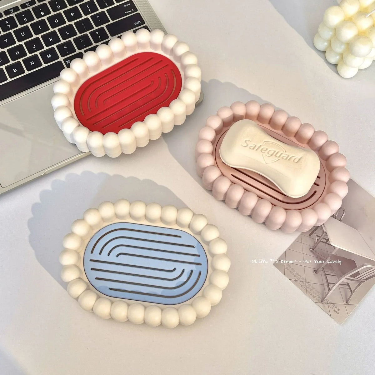 Bathroom Soap Box Plastic Soap Dish with Drain Hole Soap Holder Home Soap Storage Tray Vue