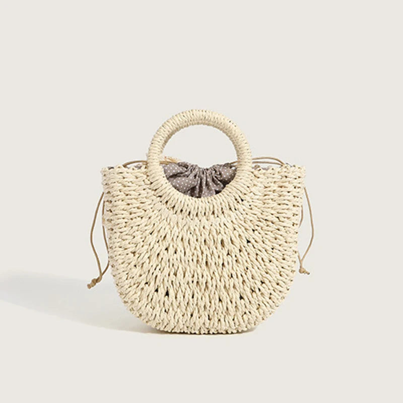 Summer Straw Beach Bag Hand-woven Women Handbag Fashion Basket