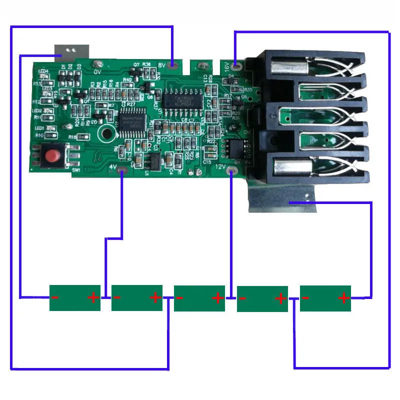 M18 Lithium Ion Battery Plastic Case PCB Charge Protection Circuit Board for Milwaukee 18V 3Ah 6Ah 9Ah Case Stickers Labels Vue