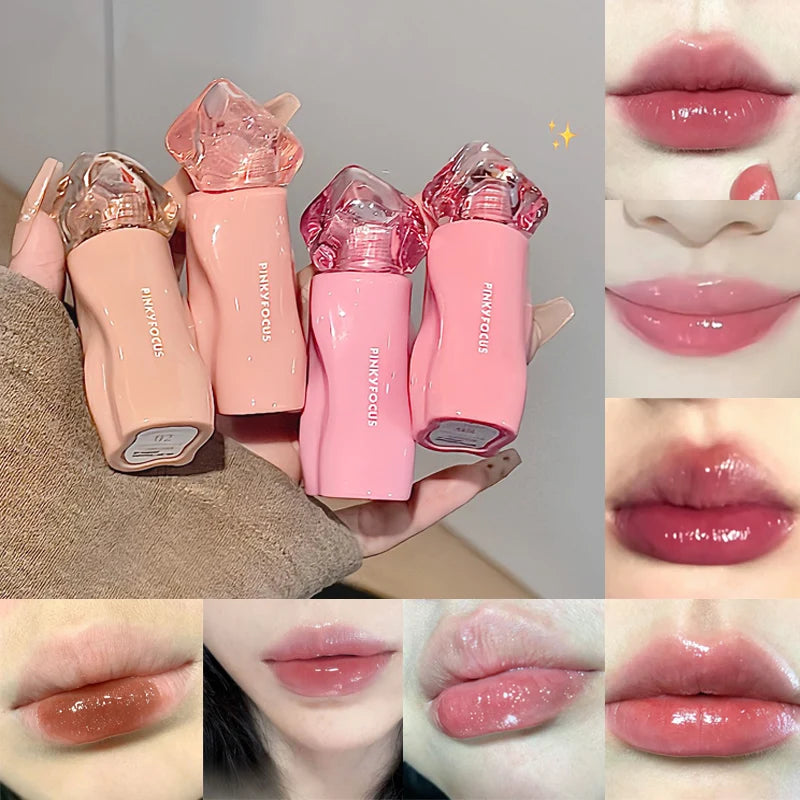 Shui Guang Mirror Lip Glaze Layered Translucent Lip Gloss, Versatile for Daily Use, Plain Appearance, Whitening, Holding Makeup Vue