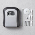 Key Safe Box Weatherproof 4 Digit Combination Outdoor Key Security Storage Case Key Lock Box Wall Mounted Plastic Key Storage Vue Grey