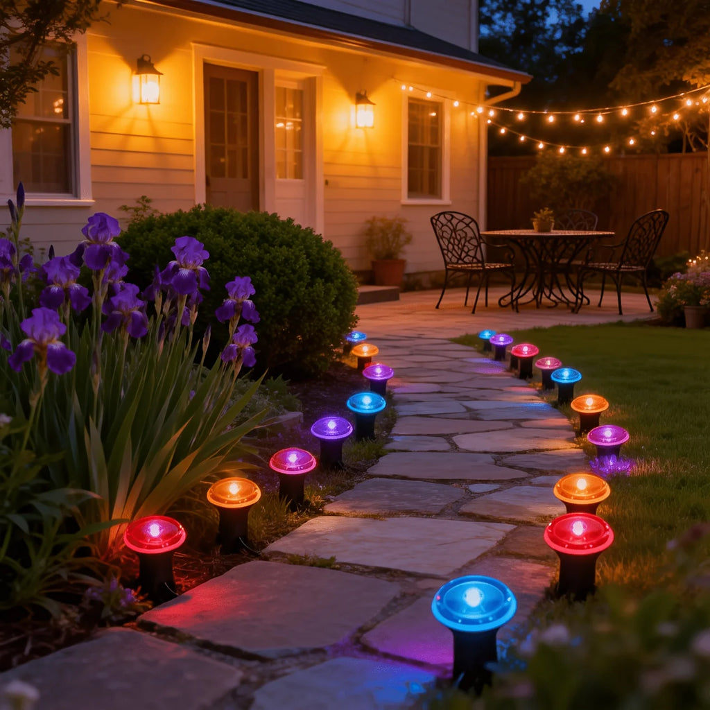 10/20Pcs Solar Pathway Lights, 8 Lighting Modes Ground Stake Outdoor Garden Lights with Auto On/Off Sensor for Lawn Yard Walkway Vue
