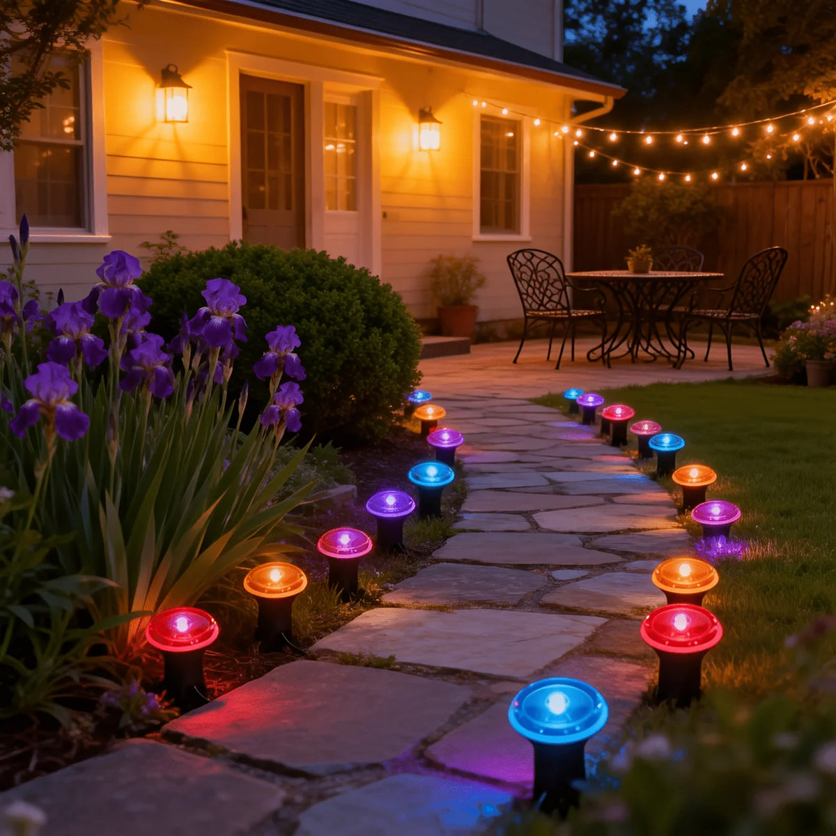 10/20Pcs Solar Pathway Lights, 8 Lighting Modes Ground Stake Outdoor Garden Lights with Auto On/Off Sensor for Lawn Yard Walkway Vue