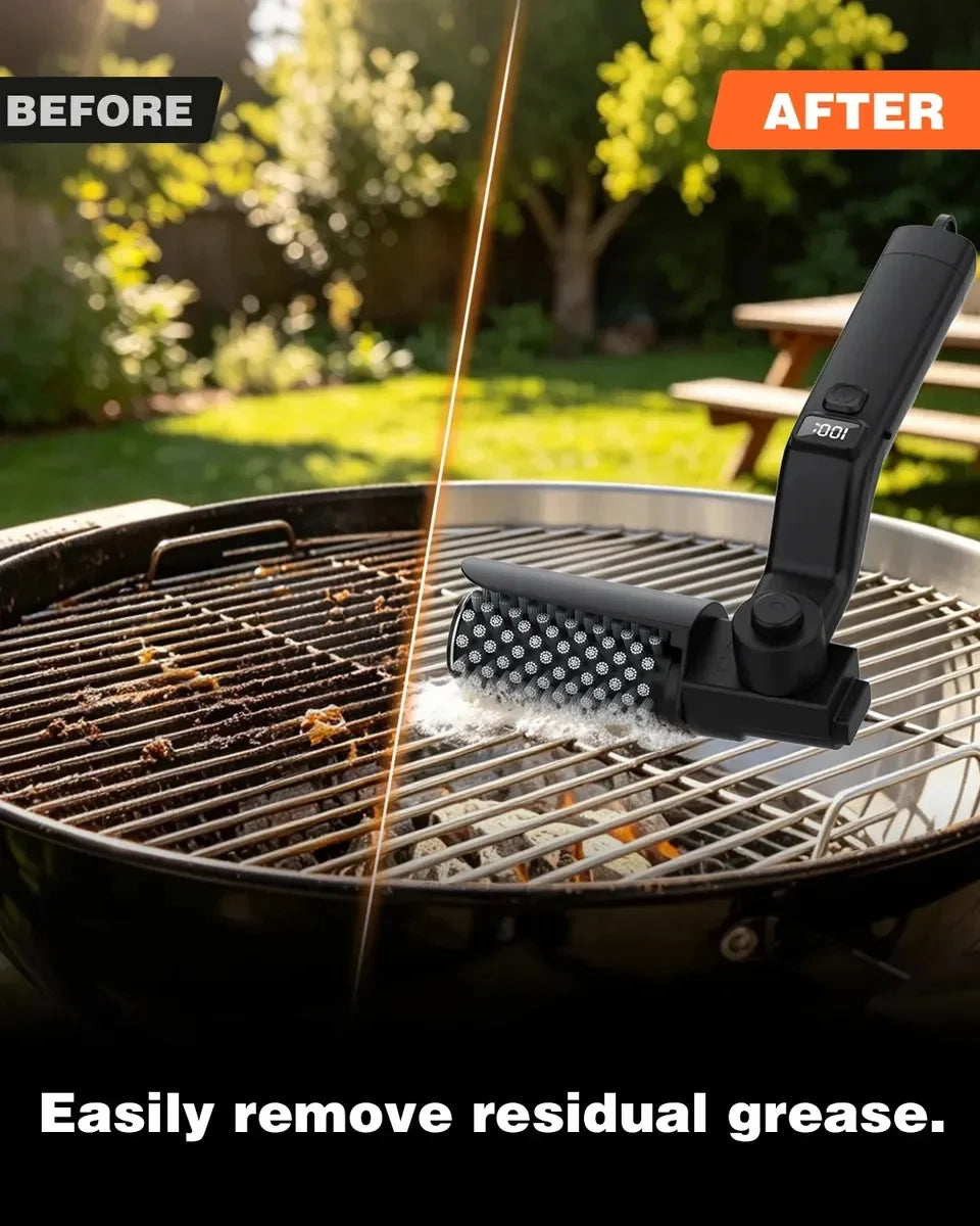 BBQ Electric Grill Brush,180° Adjustable Brush Head for All Grills,Stainless Steel Brush for,Kitchen Helper,Cleaning tool,Gifts Vue