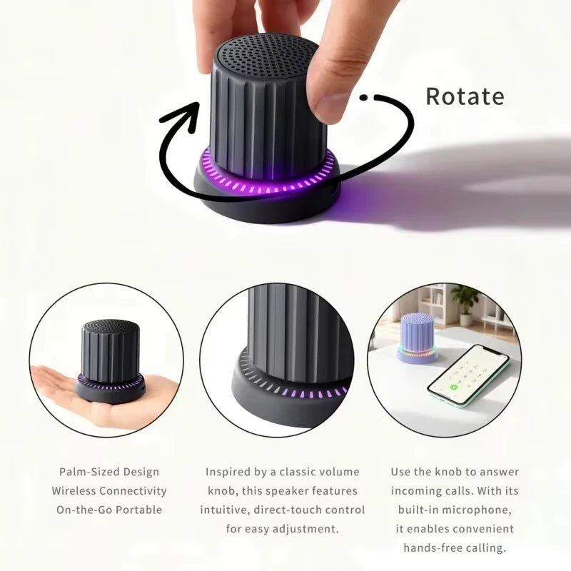 Waterproof Bluetooth Speaker With Colorful LED Lights Strong magnetic Cup Portable Mini Bluetooth Speaker Vue