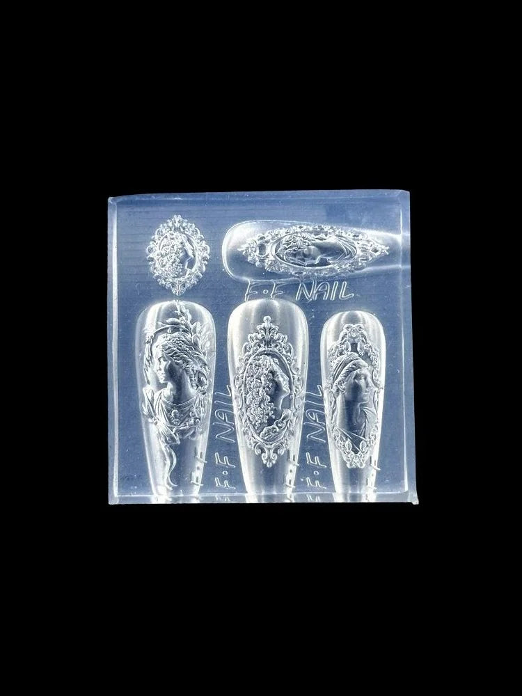 European Style Photo Frame 3D Silicone Nail Mold DIY Bow Design Transparent Manicure Template Nail Art Decoration Tool Vue