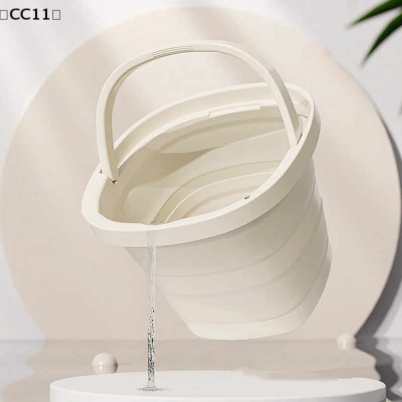 Folding Water Bucket, Large-capacity Multifunction Thickened Hand-held Bucket Outdoor Fishing Plastic Water Bucket〔CC11〕 Vue