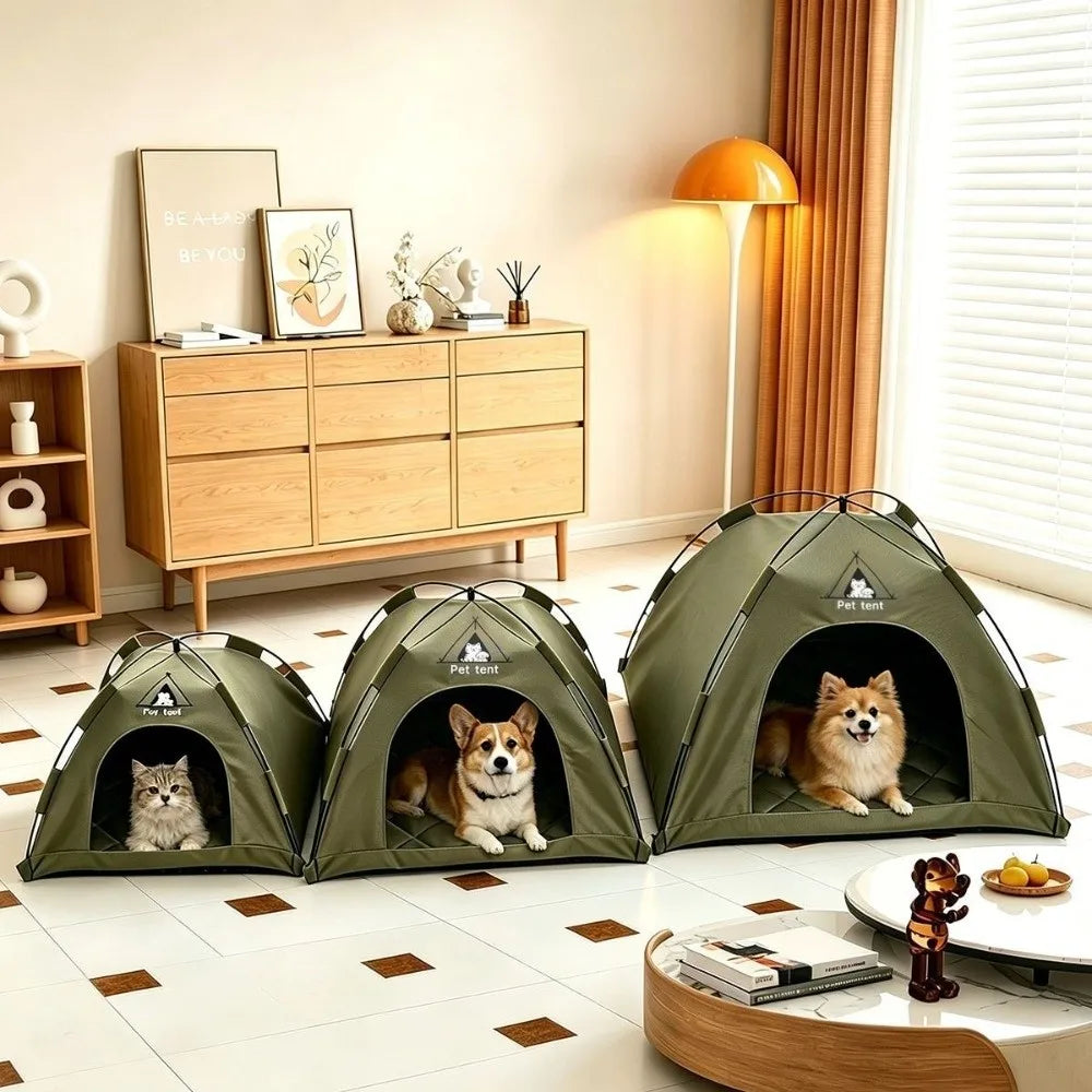 Pet Cage Breathable Pet Tent House Comfortable with Double-sided Mat Feral Cat Shelter Portable Outdoor Pet Tent Travel Vue