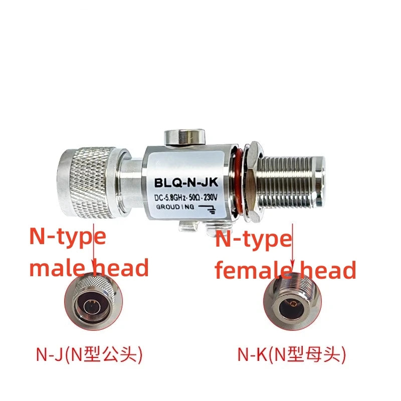 0-6GHz RF coaxial N-type antenna feeder lightning arrester 5.8G/2.4G lightning arrester N-JK N-male to N-female Vue