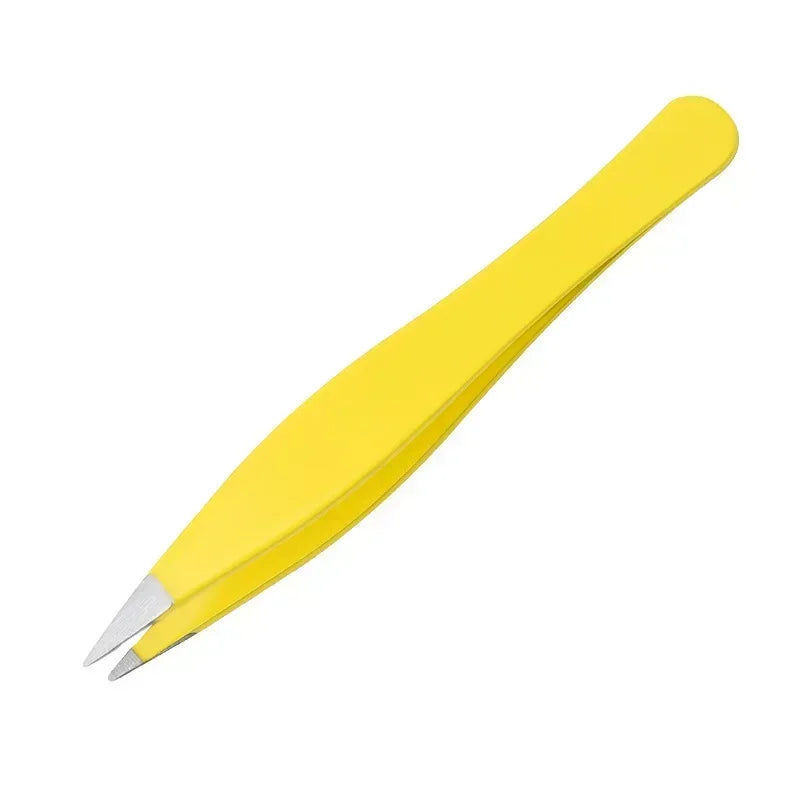 for Eyelash Eyebrow Tweezers 1/4pcs Hair Extension Tweezer Clip Removal Stainless Steel Colorful Professional Makeup Beauty Tool Vue M169 Yellow