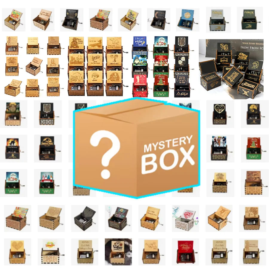 Music Boxes White Blue Black Wood You Are My Sunshine Godfather Music Box Music Theme Sleep Aid Music Blind Box Birthday Gift Vue