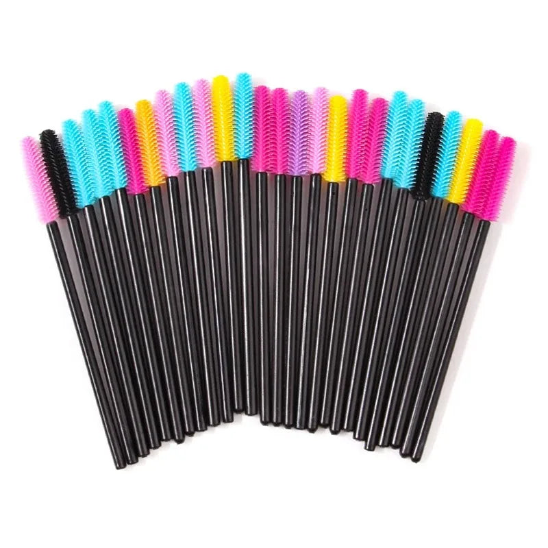 Lashes Cosmetic Brushes Makeup Tools 50PCS Eyelash Brush Silicone Gel Eyelashes Brushes Mascara Wands Applicator Spoolers Vue