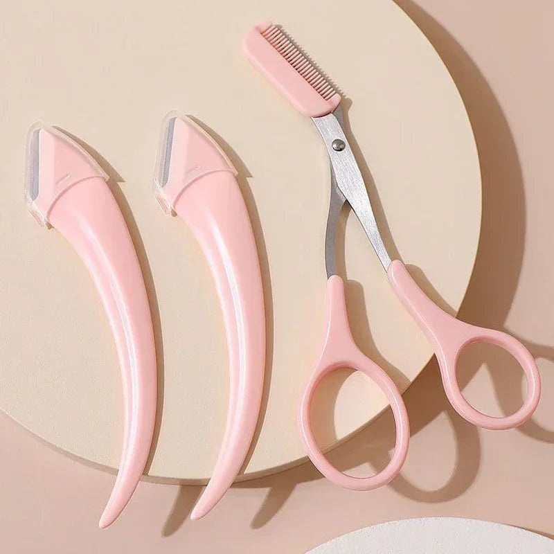 1/2/3Pcs Trimming Razor For Women Knife Eyebrow Face Eyebrow Eyebrow Scissors With Comb Brow Trimmer Scraper Vue