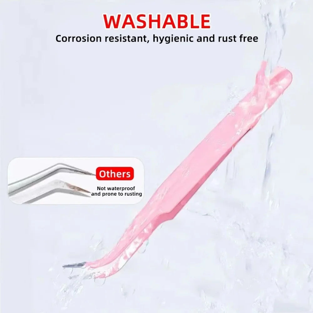 Stainless Steel Straight Curved Eyelash Tweezers Lash Clip for False Lashes Double Eyelid Tape Nail Rhinestone Pick Makeup Tool Vue