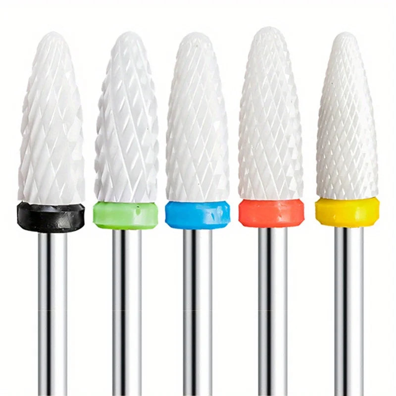 Corn Ceramic Nail Drill Bits Set Milling Cutter for Manicure Drills Electric Nail Files Cuticle Remove Nail File Art Tools Vue